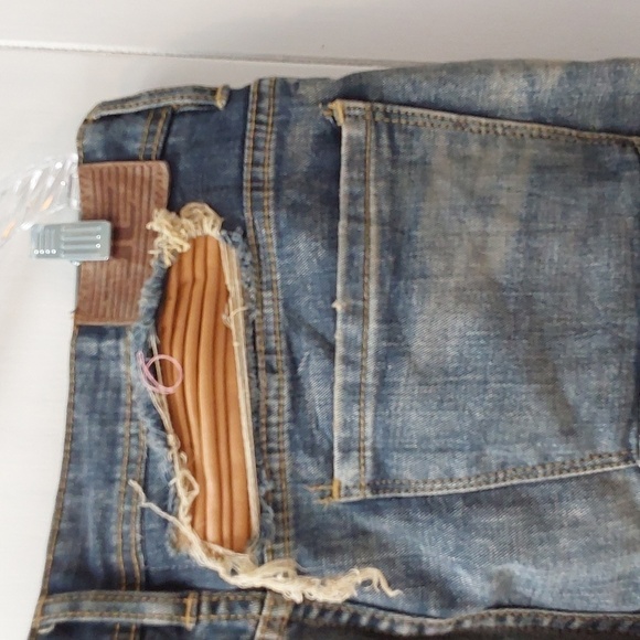 Jordan Craig Mens Jeans Distressed BIKER Moto Edgy Ripped Blue jeans Sz.34 X 32 - Picture 5 of 9